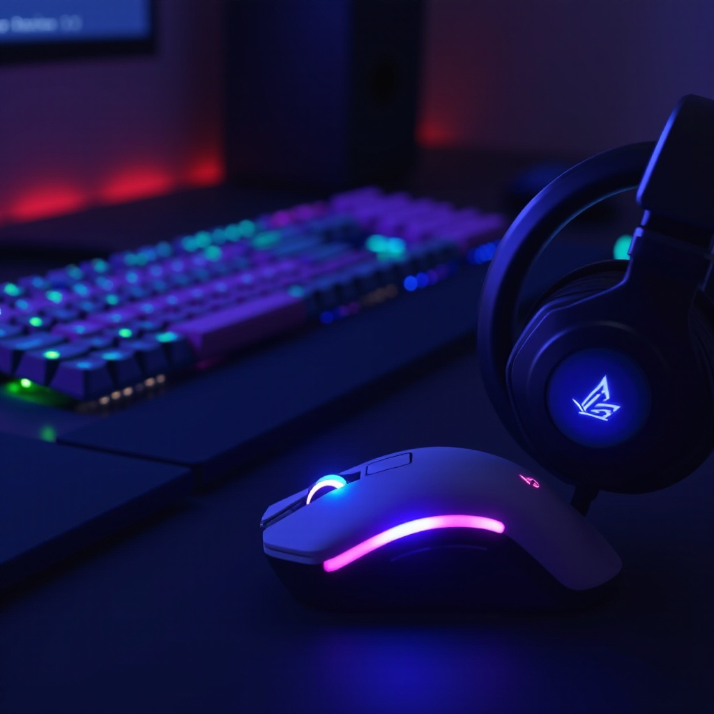 clavier et souris de jeu avec casque