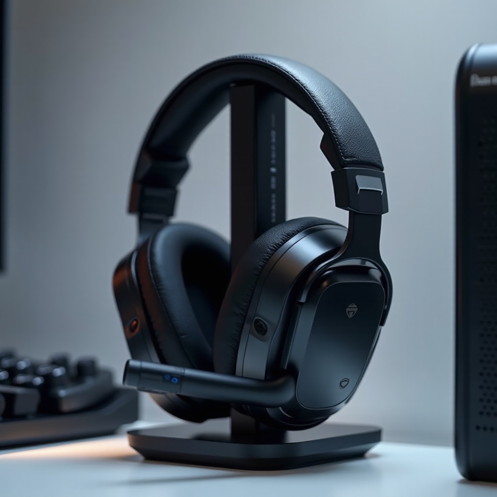 headset gaming nirkabel dengan dock pengisian daya