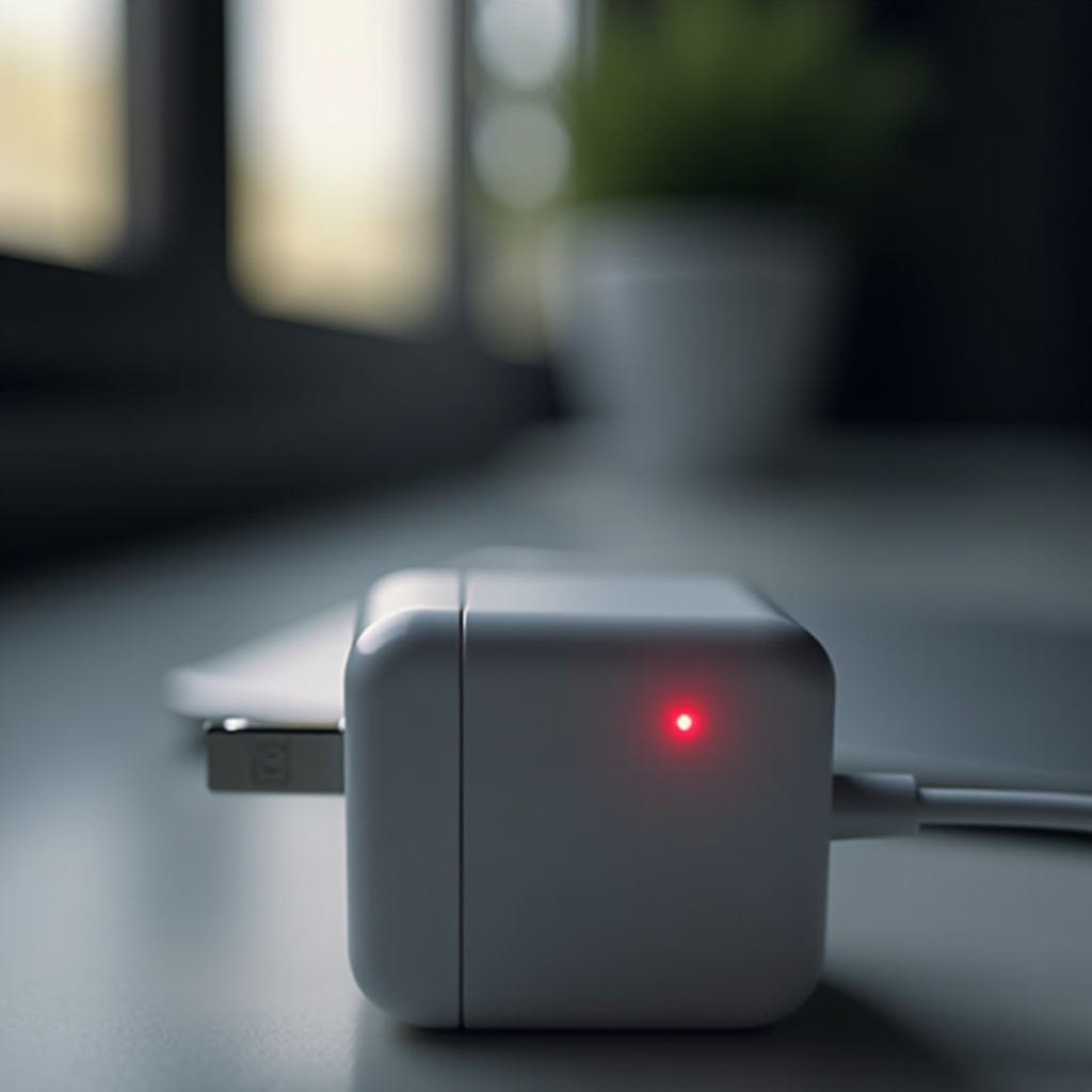 マックの充電器の赤い光