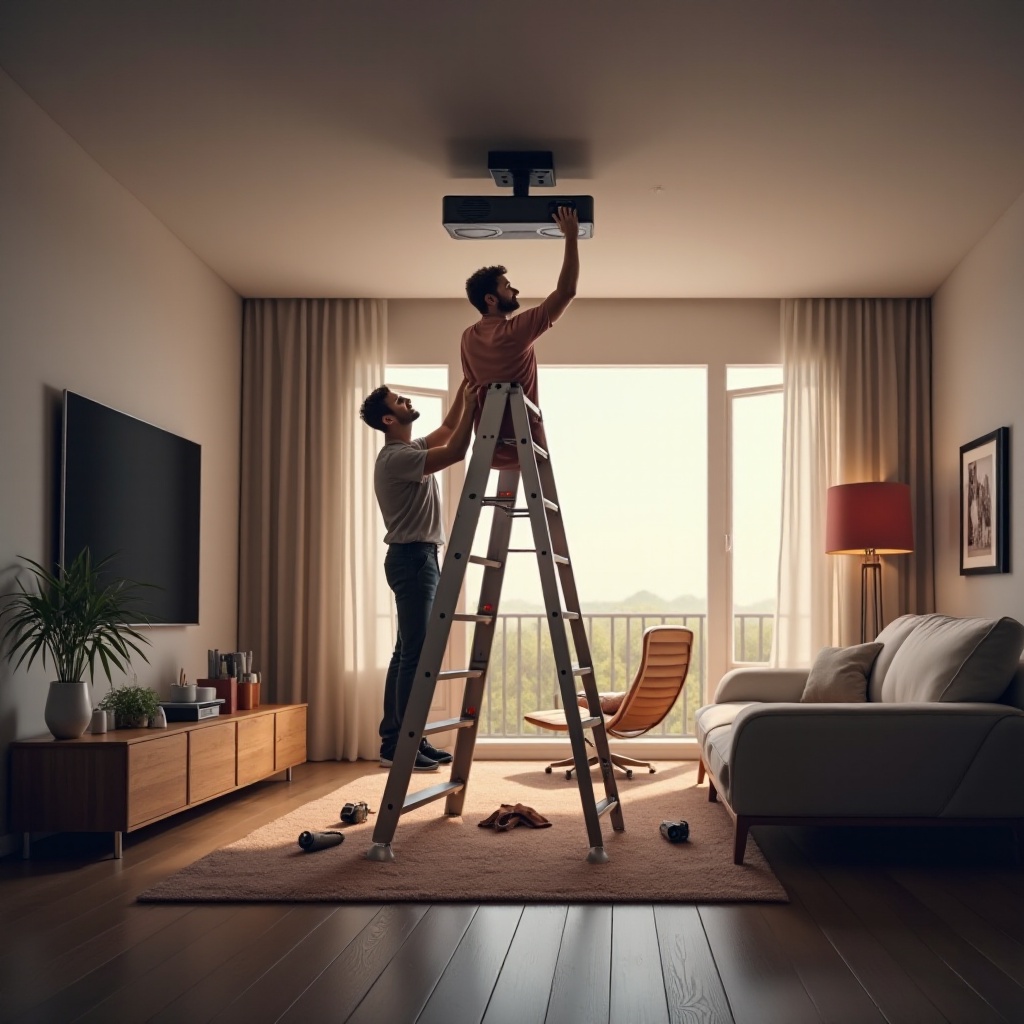 braket projector langit-langit rakitan sendiri