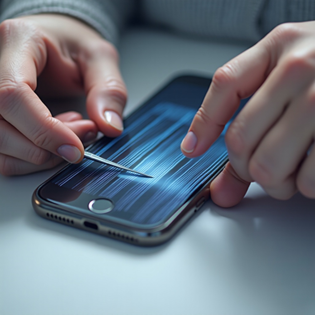 lignes blanches sur l'écran de l'iPhone