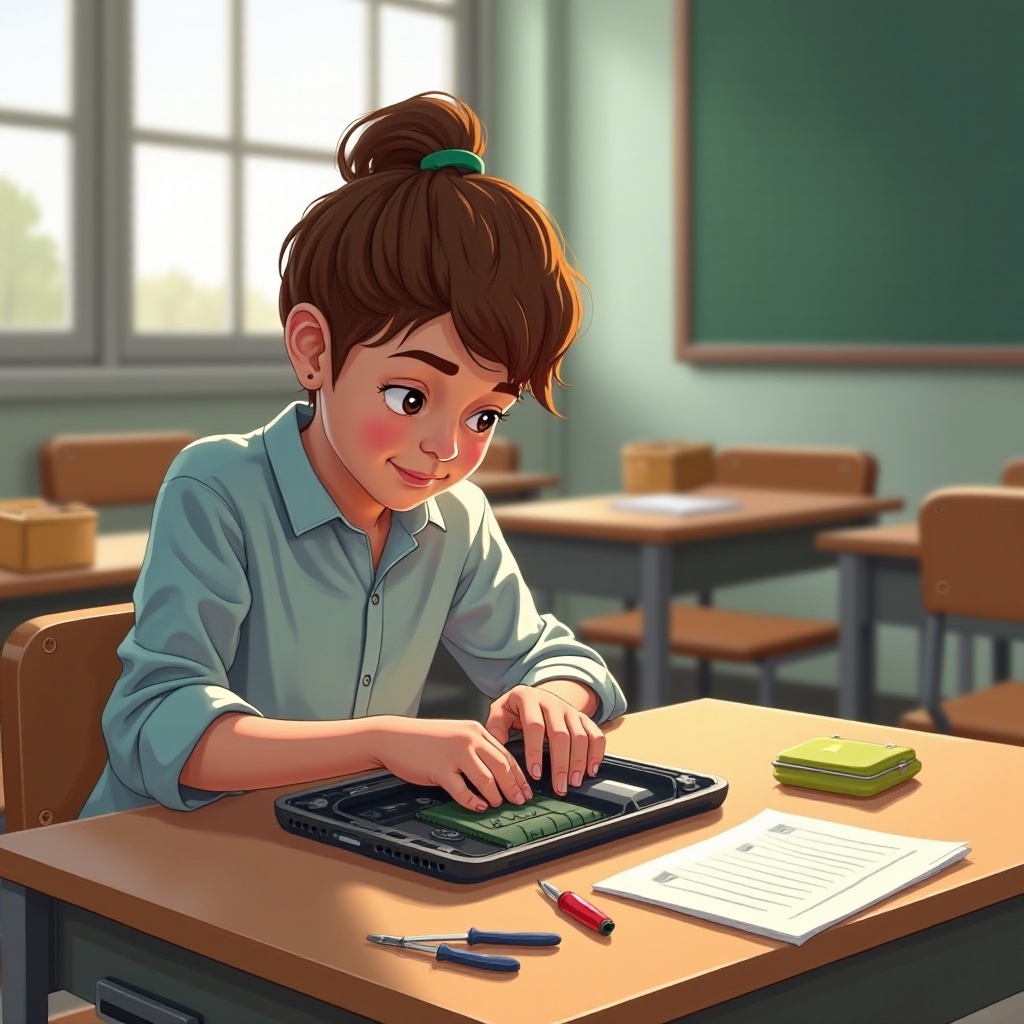 cara mengganti baterai pada Chromebook sekolah