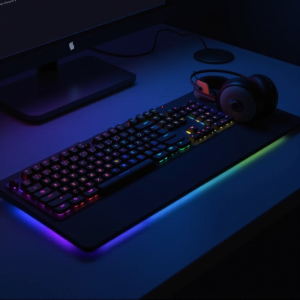 teclado y ratón para juegos con auriculares